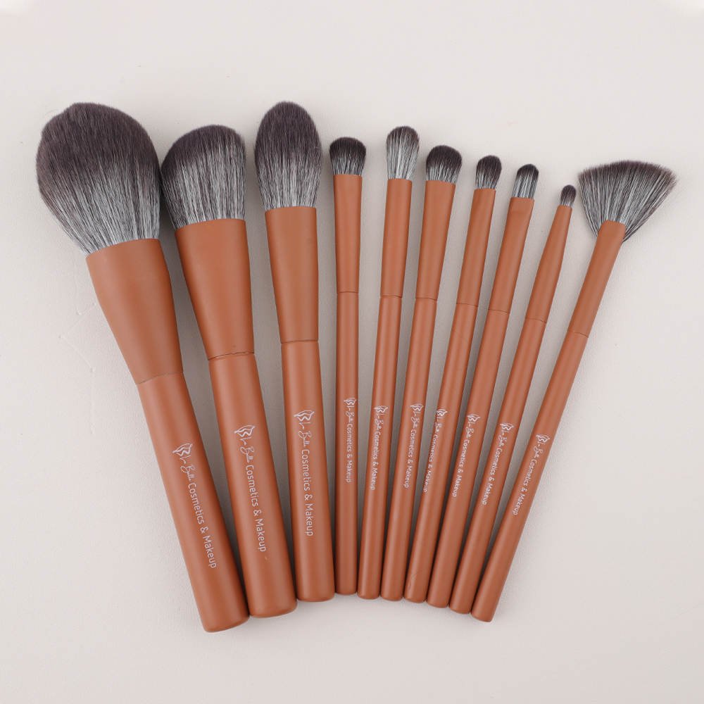 סט מברשות איפור מקצועיות *שיערות משי אנטיבקטריאליות | 10 מברשות - Be La Belle CosmeticsBe La Belle Cosmetics